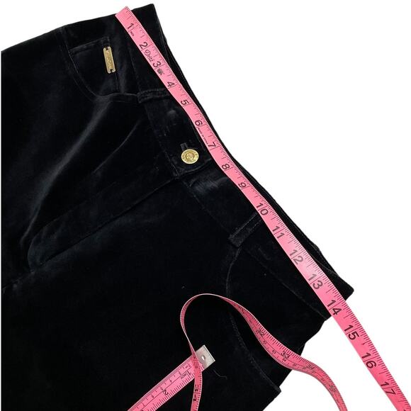 St. John Sport by Marie Gray High Rise Straight Leg Velvet Pants Black Size 8 - Picture 9 of 12